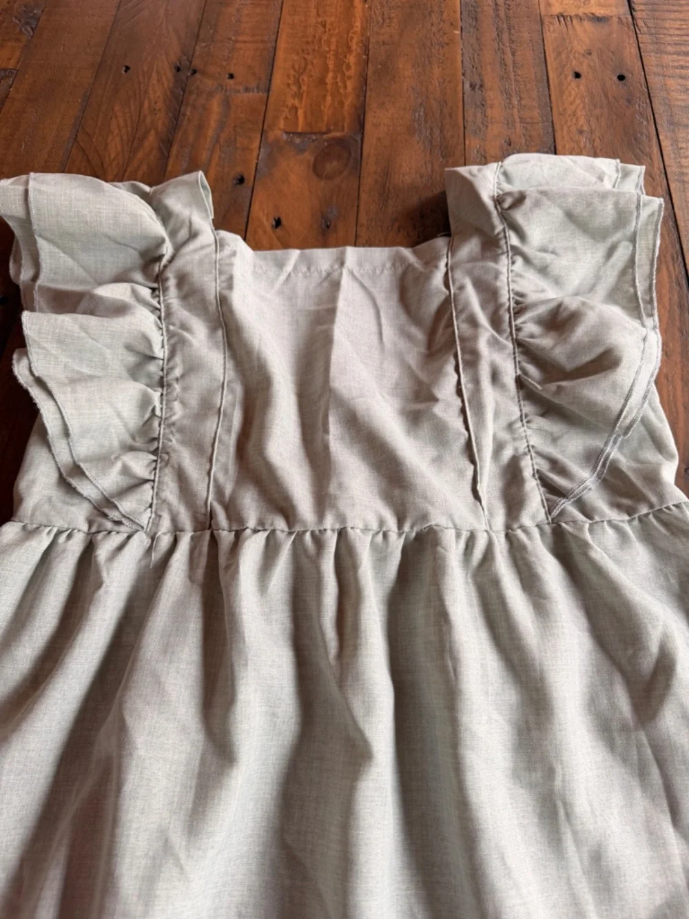 Sage Green Ruffle Sleeve Tie Back Dress Girls Cottagecore Size 12